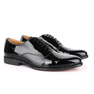 John Foster Black Patent Lace Up Wetlips Shoe