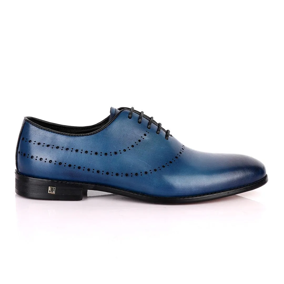 John Foster Exquisite Oxford Blue Leather Formal Shoe