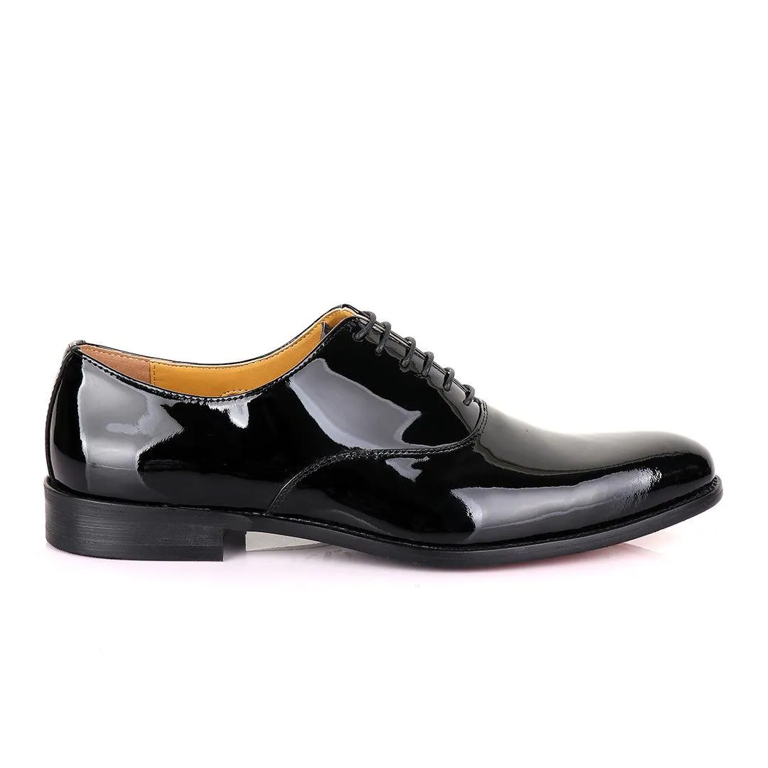 John Mendson Black Wetlips Derby Lace up Loafers