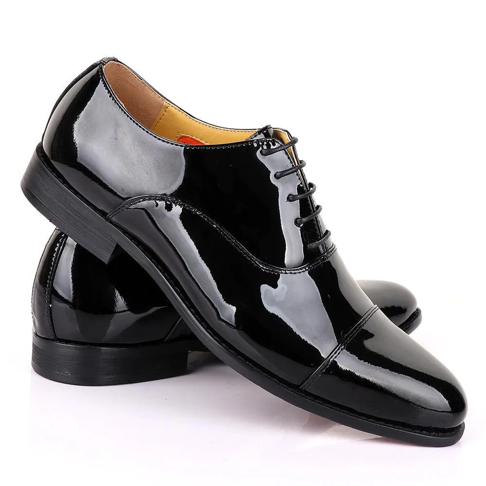 John Mendson Oxford Wetlips Black Leather Shoe