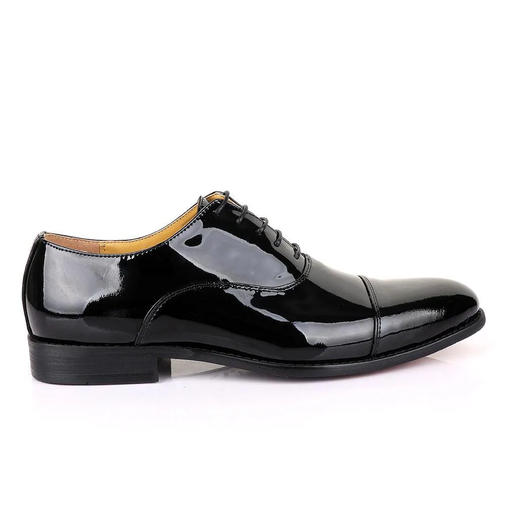 John Mendson Oxford Wetlips Black Leather Shoe