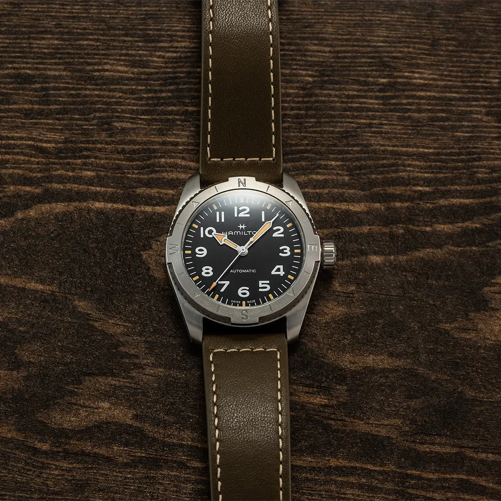 Khaki Expedition 41mm, Black on Strap