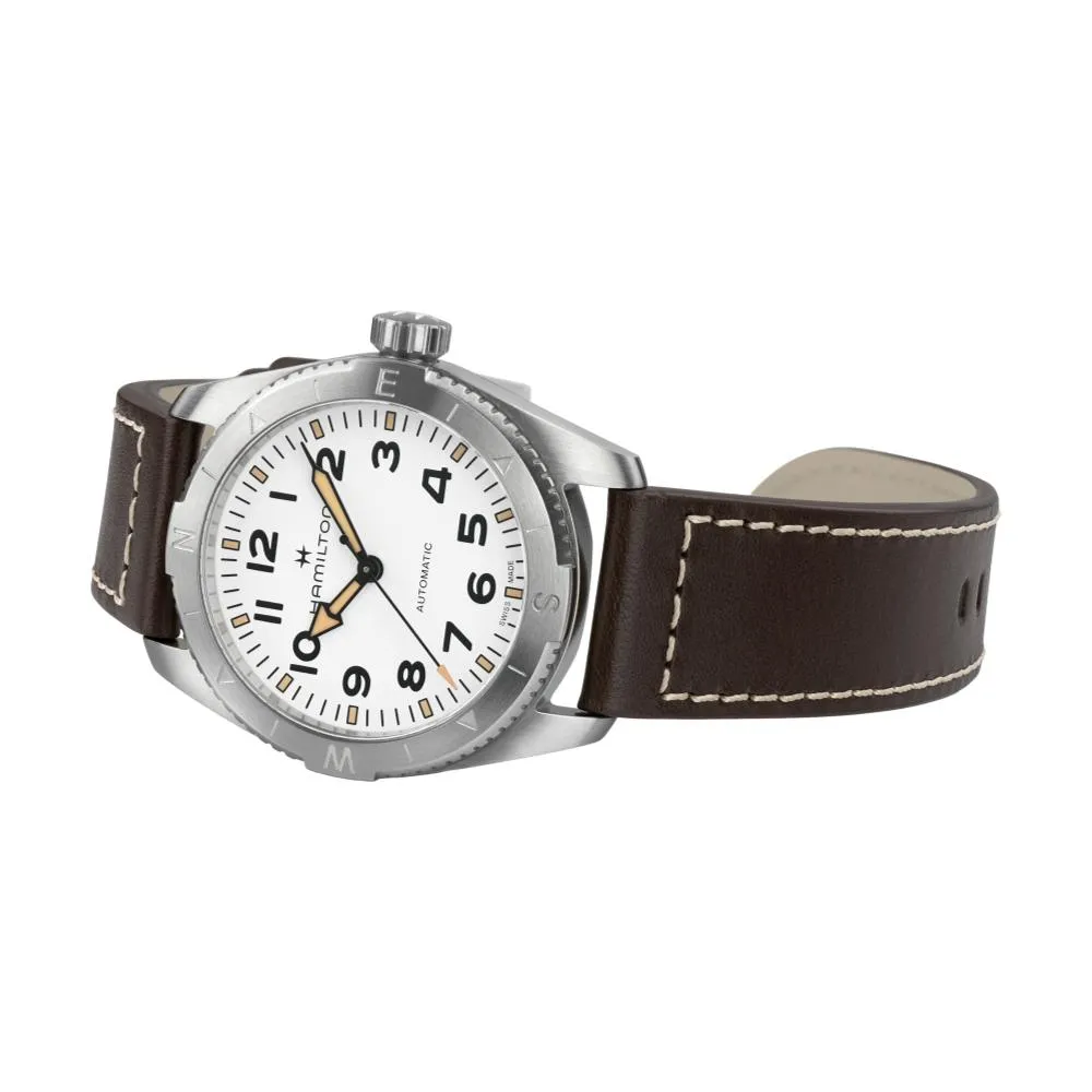 Khaki Expedition 41mm, White on Strap