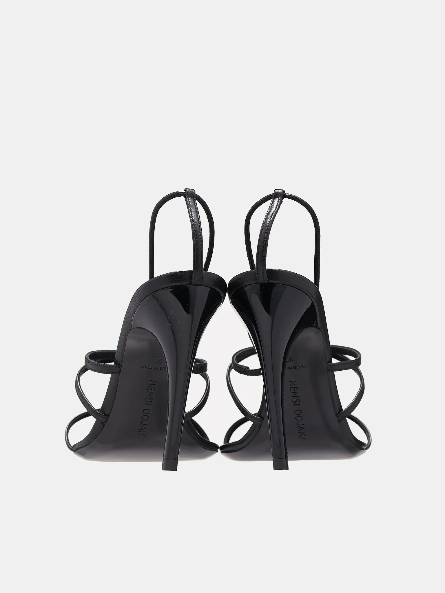 Leather Heeled Sandals (PCW42040-BLACK)