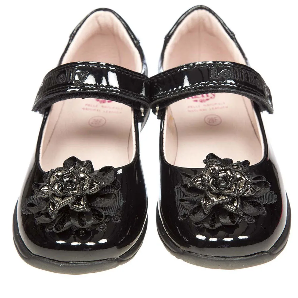 Lelli Kelly LK8205 Tiffany Black Patent Velcro School Shoes