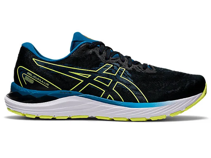 Men's Asics Gel-Cumulus 23, Black/Glow Yellow, 10 D Medium