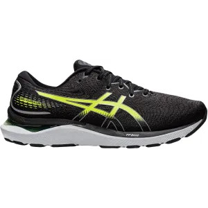 Men's Asics Gel-Cumulus 24, Black/Hazard Green, 12.5 D Medium