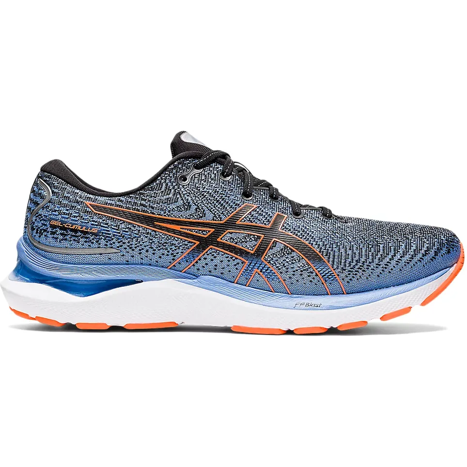 Men's Asics GEL-Cumulus 24, Black/Shocking Orange, 10.5 2E Wide