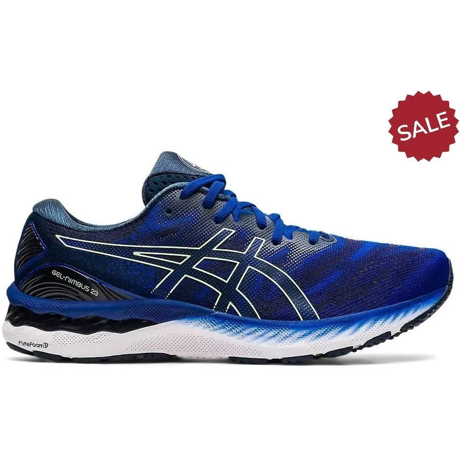 Men's Asics GEL-Nimbus 23, Monaco Blue/Bright Lime, 12 D Medium