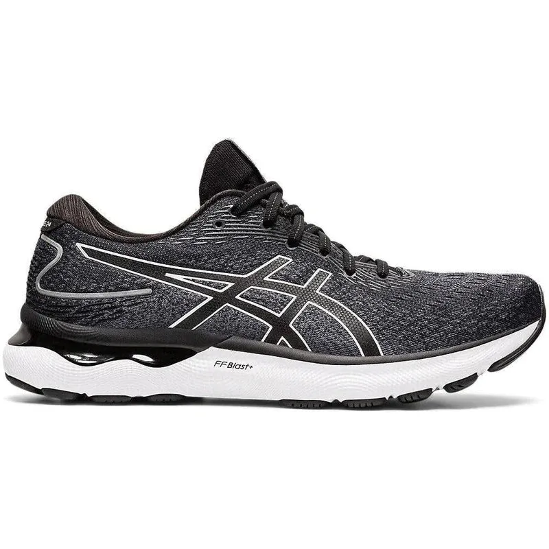 Men's Asics Gel-Nimbus 24, Black/White, 11.5 2E Wide