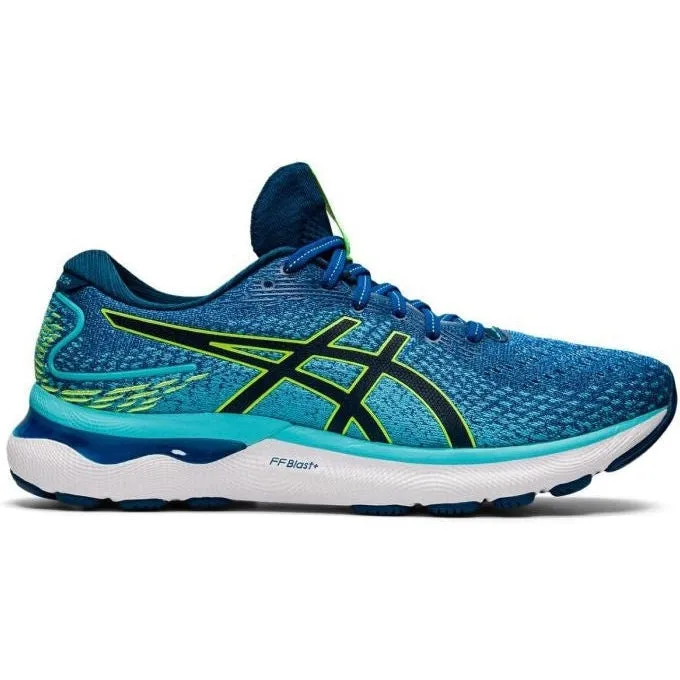 Men's Asics GEL-Nimbus 24, Lake Drive/Hazard Green, 14 D Medium