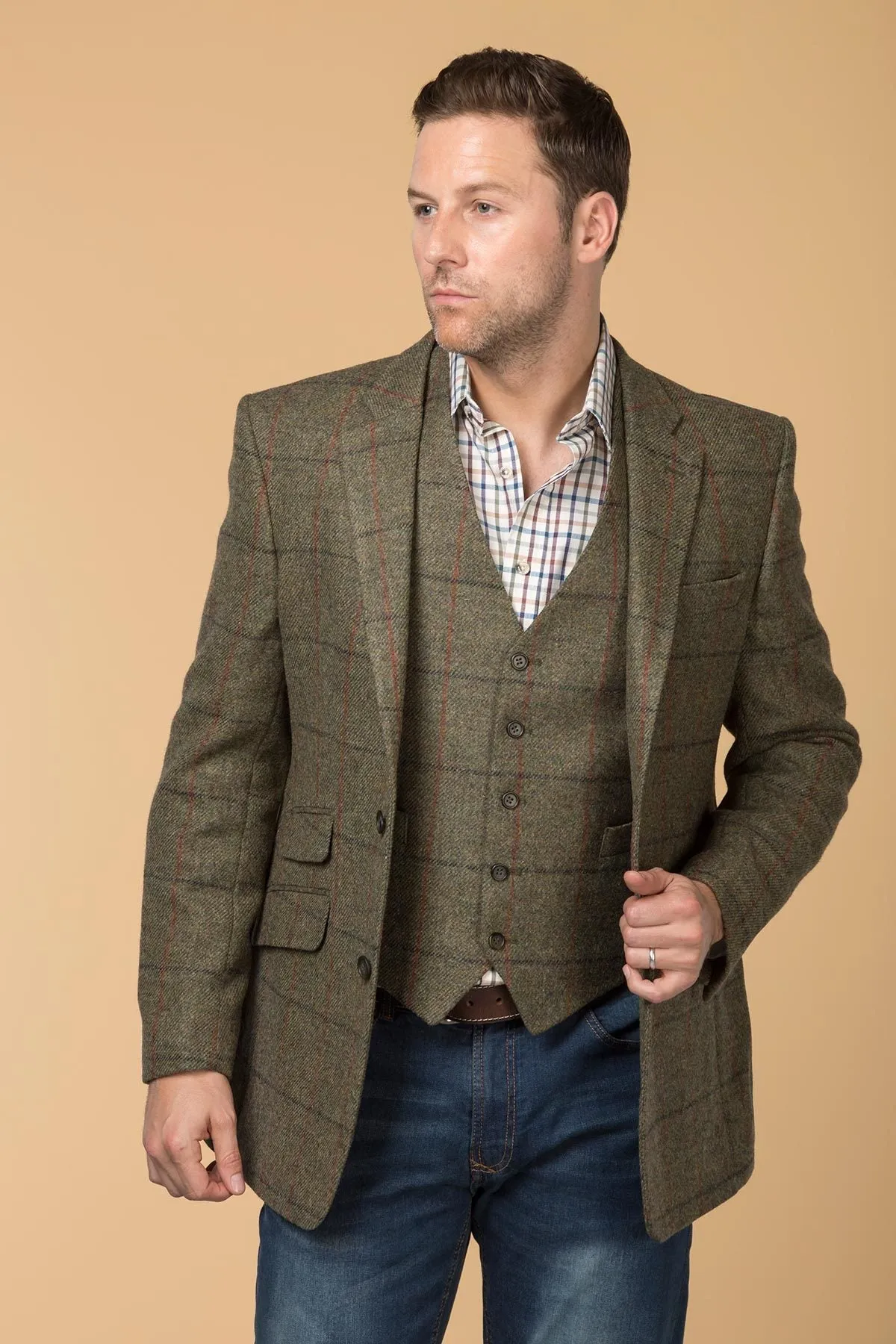 Men's Dark Brown Tweed Blazer - Fairfax