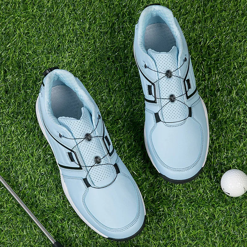 Men's Golf Shoes Quick Lacing Leather Golf Training Anti Slip Sneakers | G160