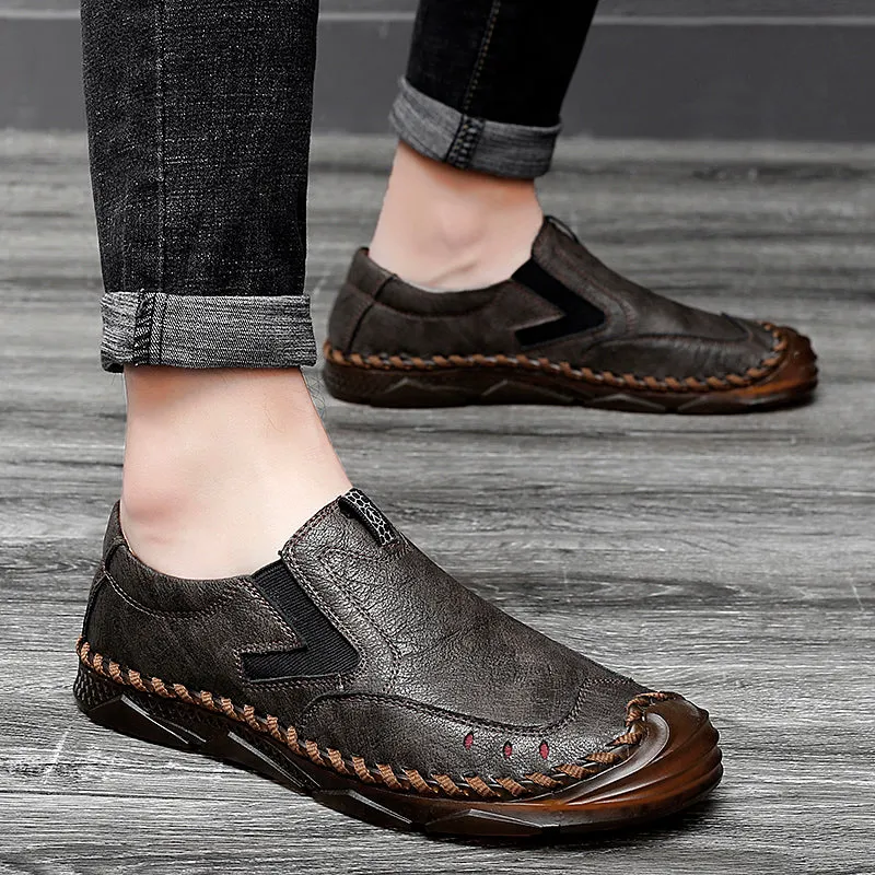 Men's Handmade Leather Loafers Breathable Casual Shoes Comfortable Soft inner Sole | 90555