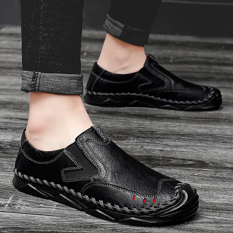 Men's Handmade Leather Loafers Breathable Casual Shoes Comfortable Soft inner Sole | 90555