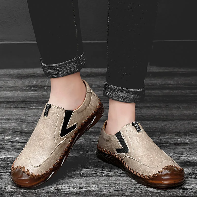 Men's Handmade Leather Loafers Breathable Casual Shoes Comfortable Soft inner Sole | 90555