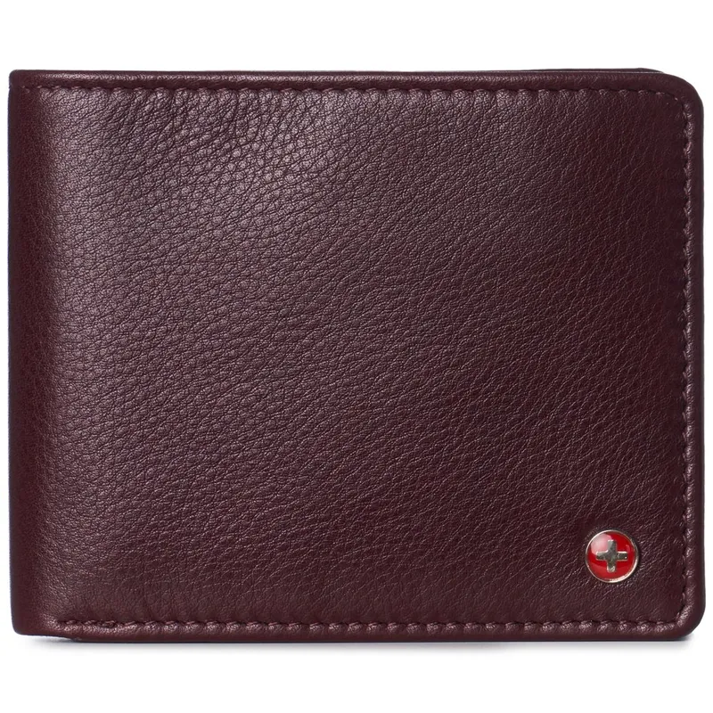 Men's Leather RFID Bifold Wallet 2 ID Windows & Divided Bill Section