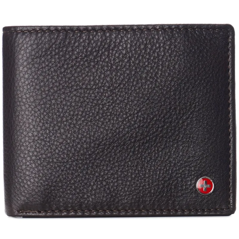 Men's Leather RFID Bifold Wallet 2 ID Windows & Divided Bill Section