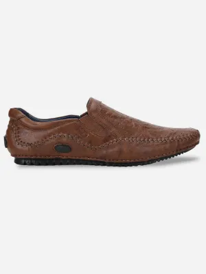 Men's Tan Crumble Leather Driving Slip On (ID1050)