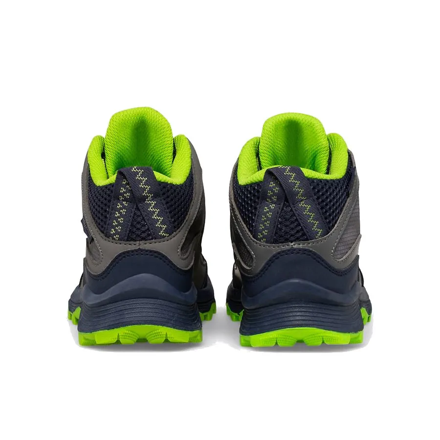 Merrell Kids' Moab Speed Mid Waterproof - Navy/Grey/Lime