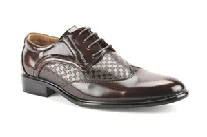 New Men's W2015-6 Checkered Wing Tip Oxford Shoes