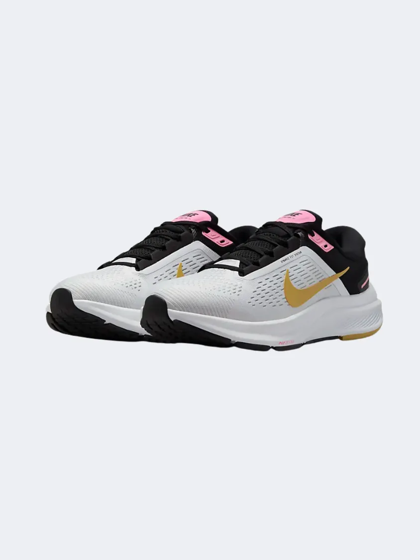 Nike Structure 24 Women Running Shoes White/Black/Gold