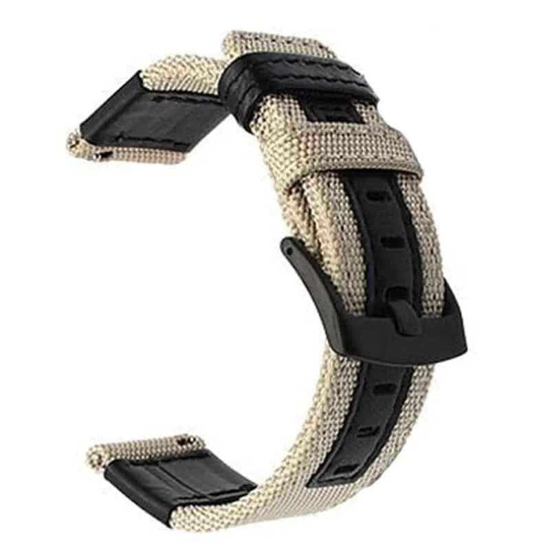 Nylon and Leather Watch Straps Compatible with Timex 22mm Range