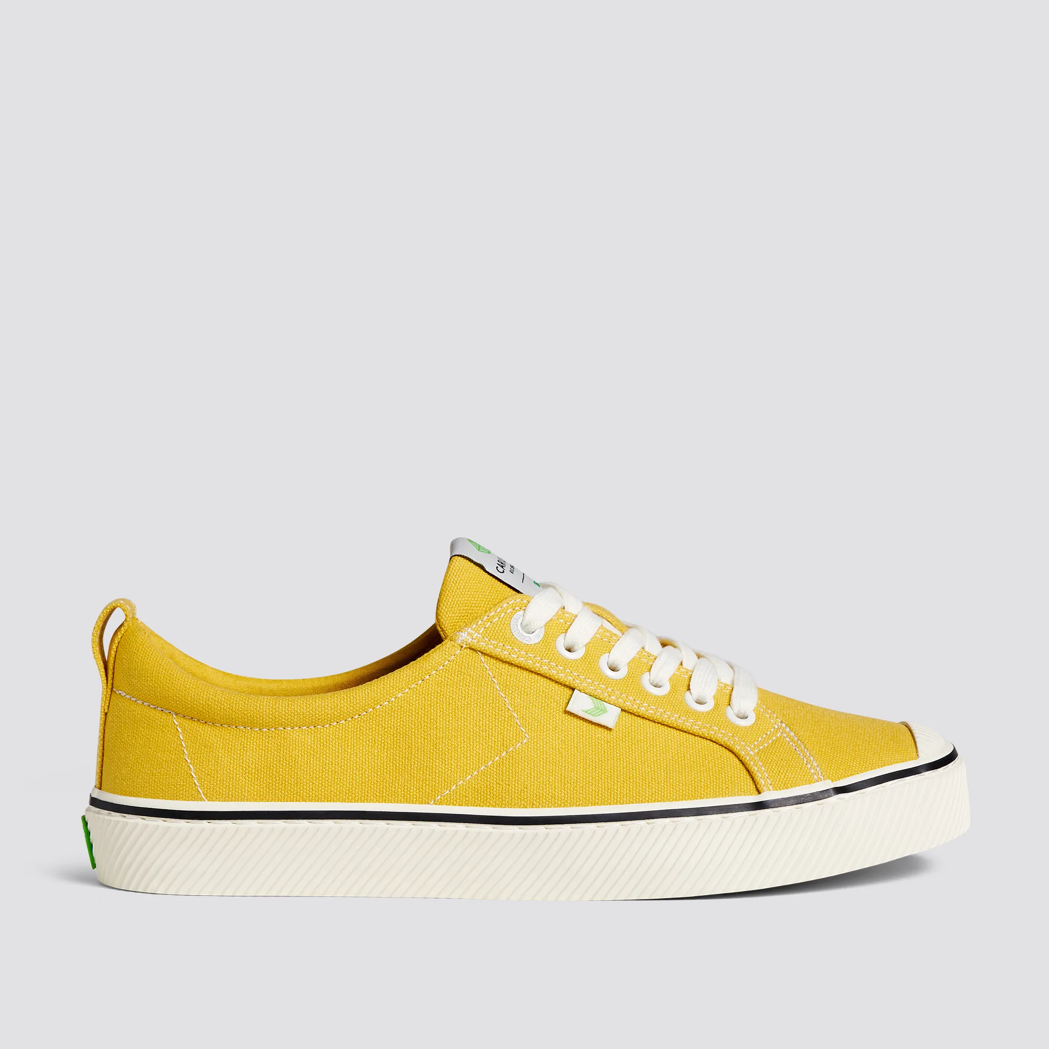 OCA Low Stripe Spice Yellow Canvas Contrast Thread Sneaker Men