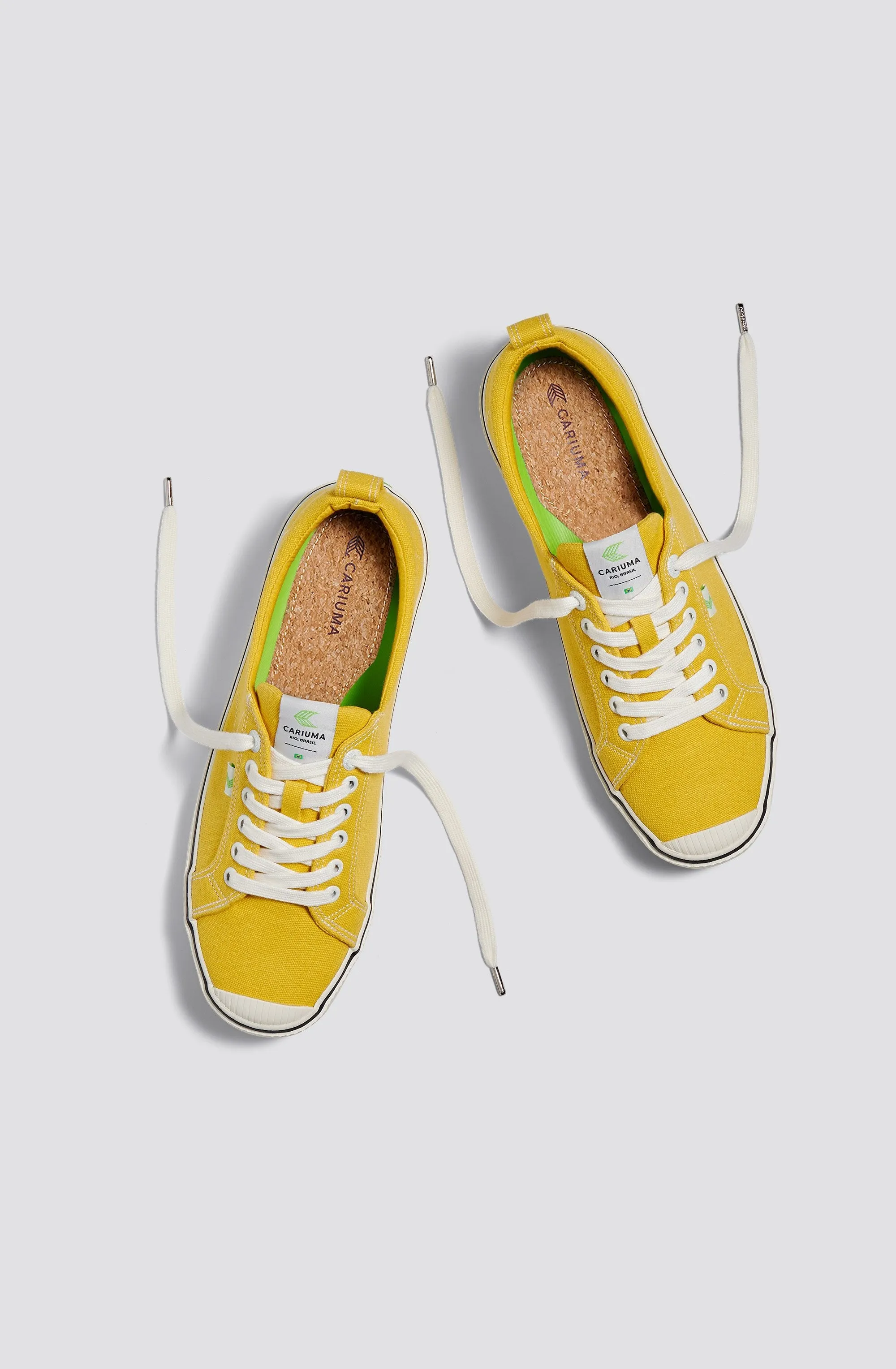 OCA Low Stripe Spice Yellow Canvas Contrast Thread Sneaker Men