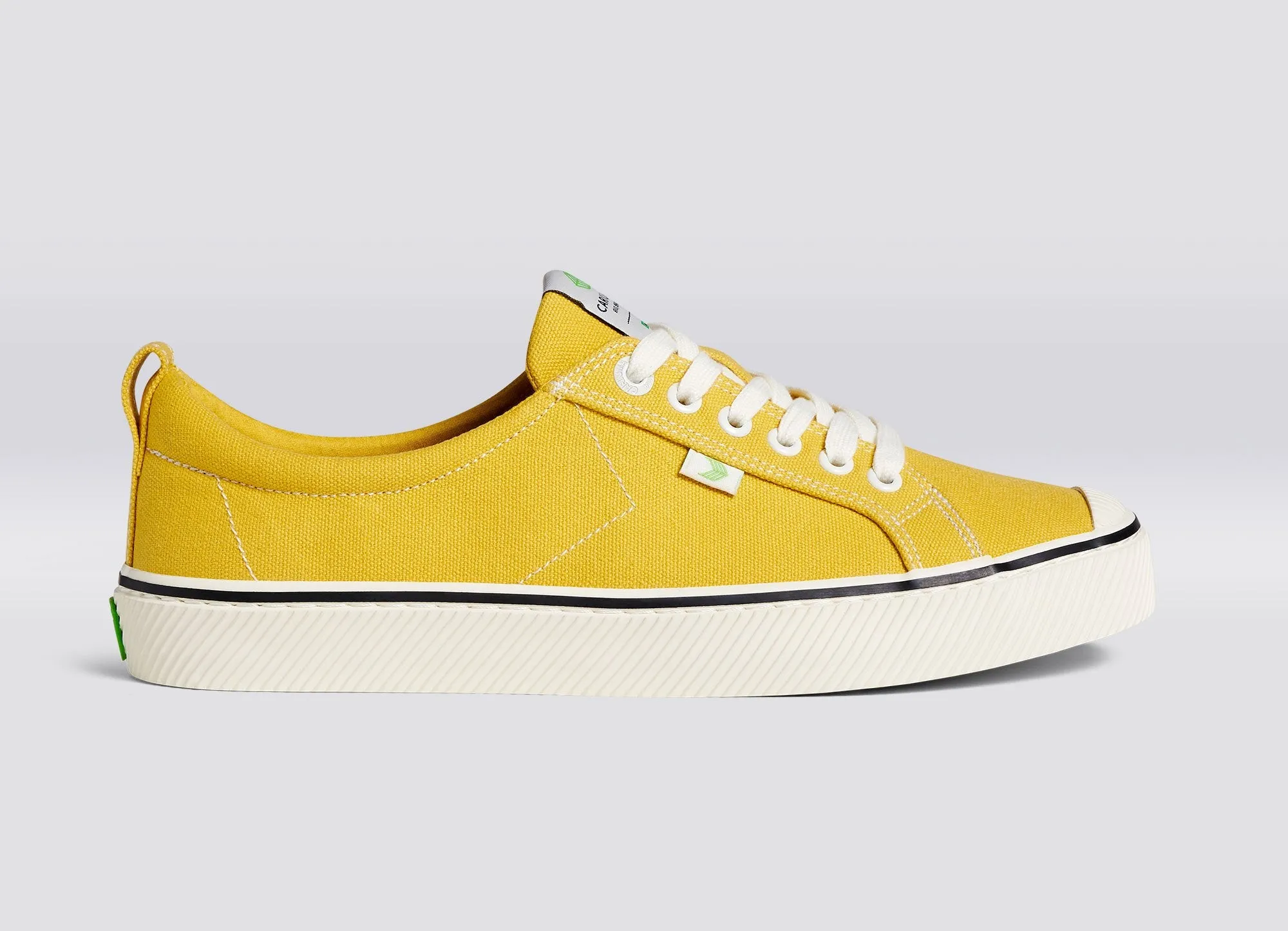 OCA Low Stripe Spice Yellow Canvas Contrast Thread Sneaker Men