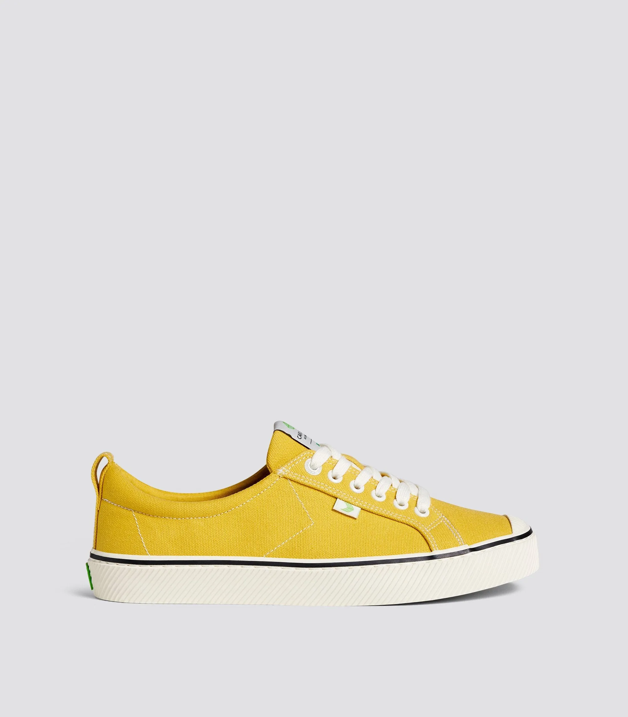 OCA Low Stripe Spice Yellow Canvas Contrast Thread Sneaker Men