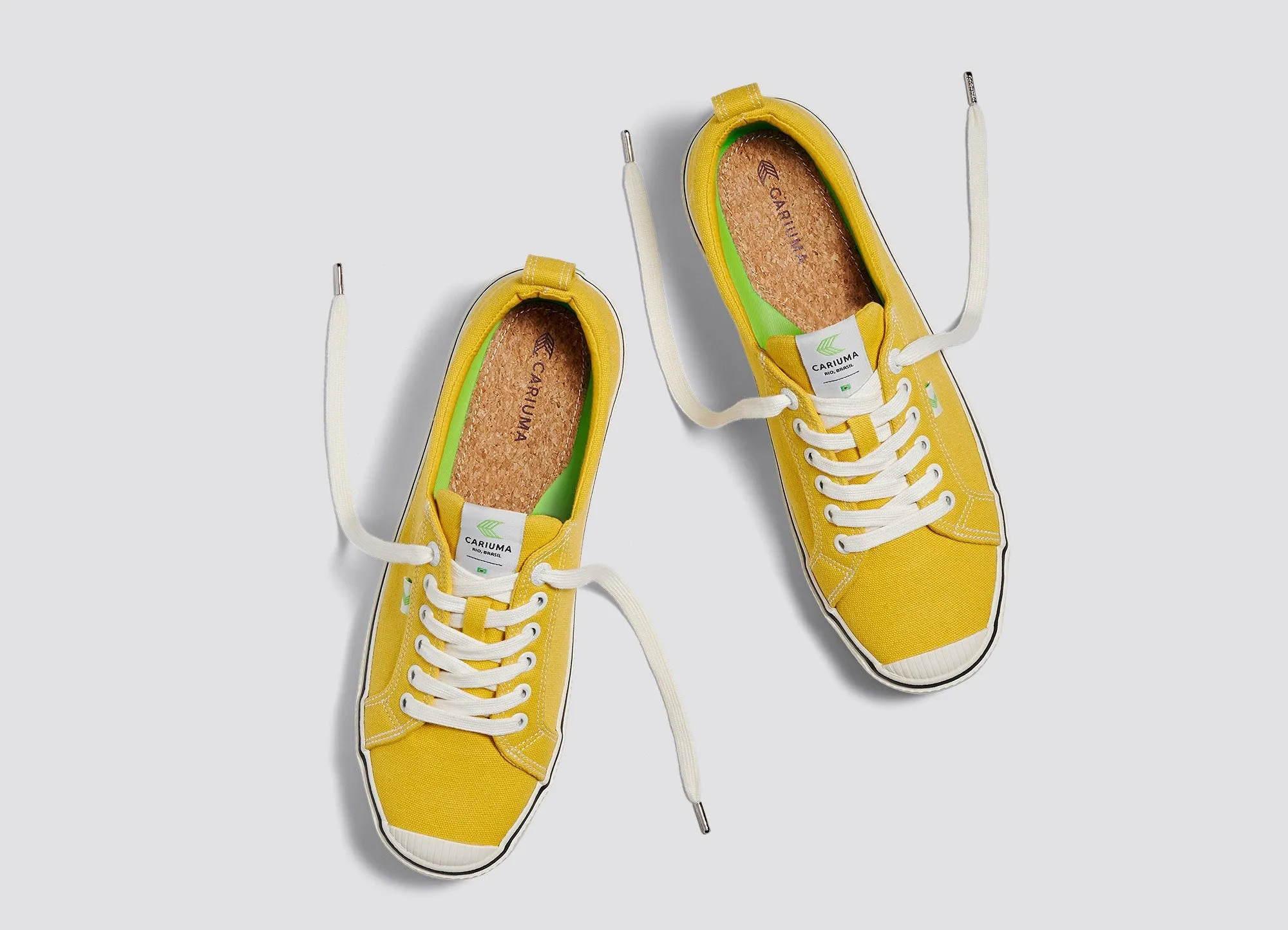 OCA Low Stripe Spice Yellow Canvas Contrast Thread Sneaker Men