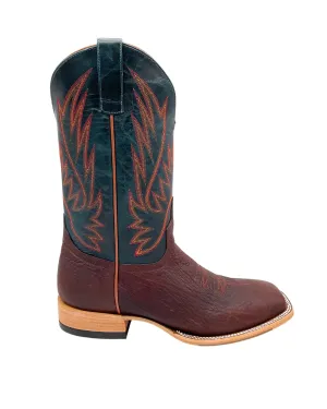 'Olathe' Men's 13" Top Hand Western Square Toe - Cowboy Comanche / Navy Explosion