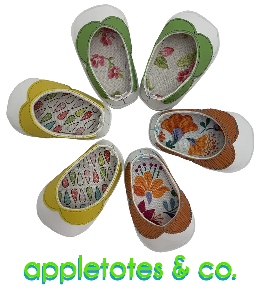 Oopsie Daisy Shoes ITH Embroidery Patterns for 18" Dolls