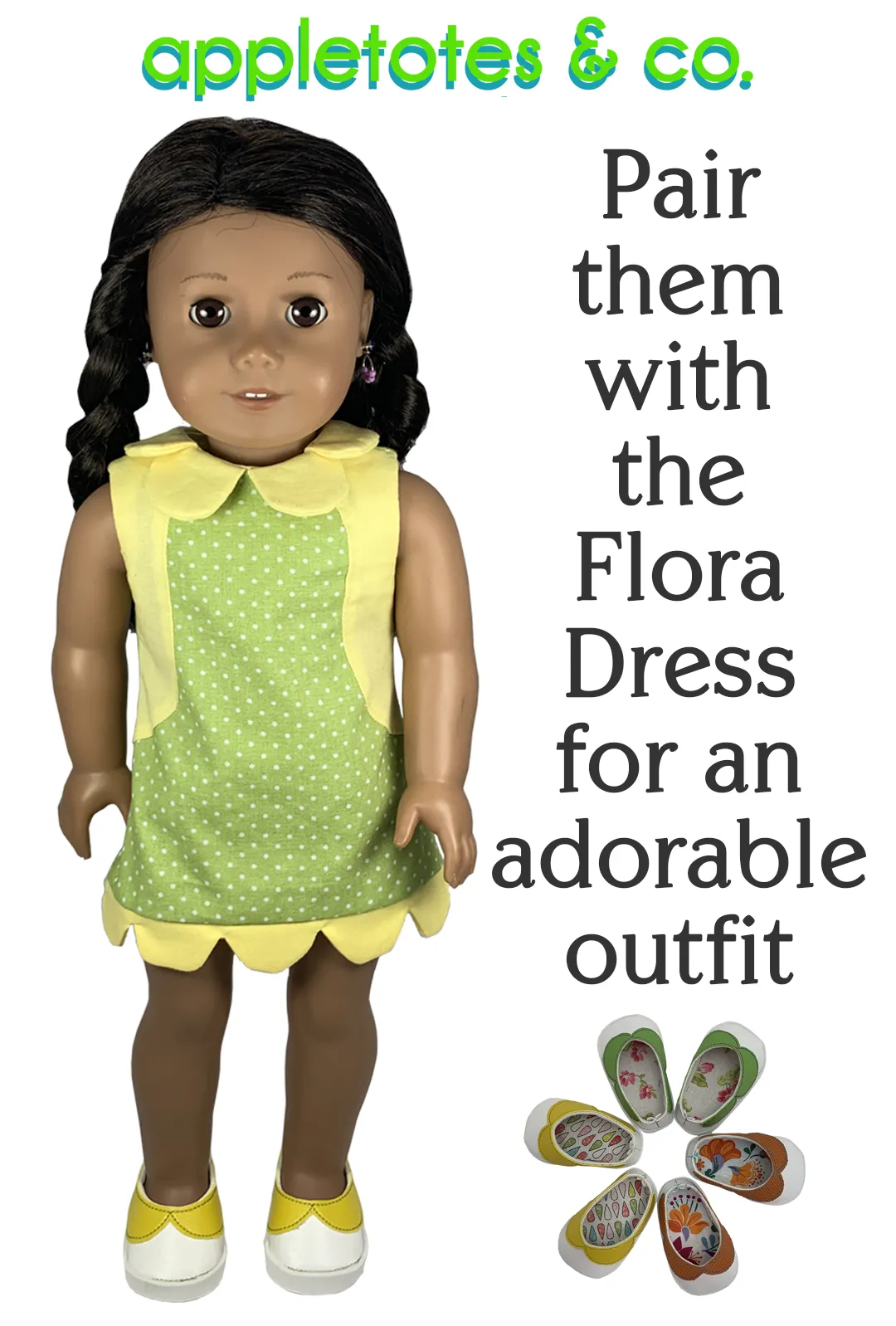 Oopsie Daisy Shoes ITH Embroidery Patterns for 18" Dolls