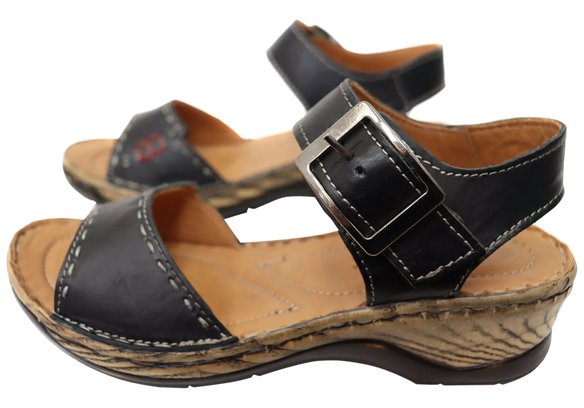 Orizonte Time Womens Comfortable European Leather Sandals