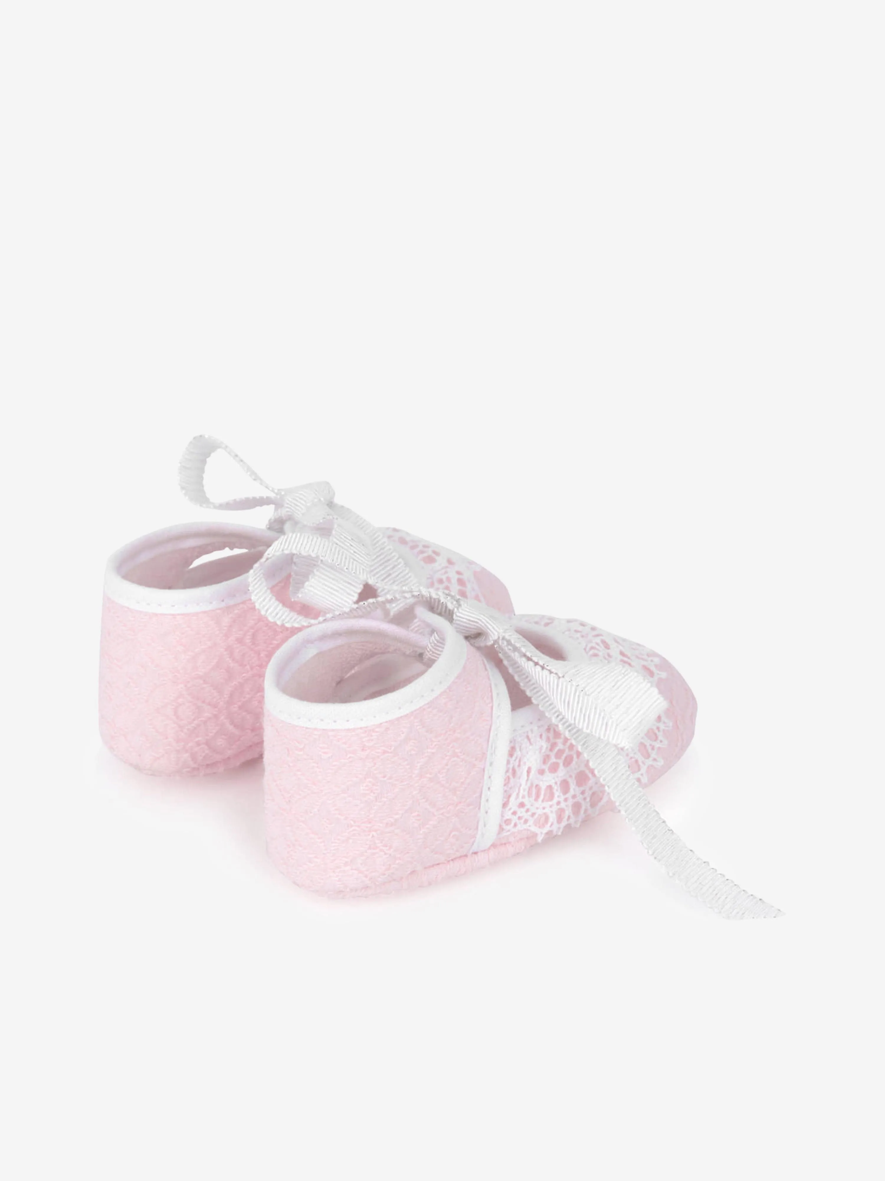 Paz Rodriguez Baby Girls Cotton Lace Trim Pre-Walker Shoes