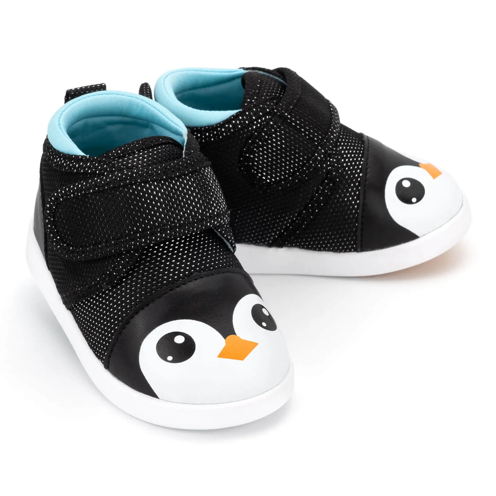 Penguin Squeaky Toddler Shoes | Sparkly Black