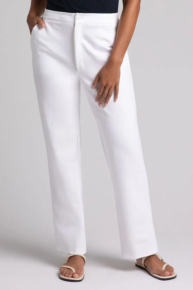 Ponte Expedition Stovepipe Trouser | White