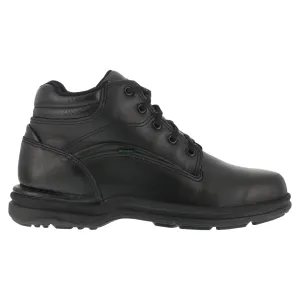 Rockport Mens Black Leather Work Boots Postwalk Water Resistant Sport