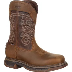 Rocky Mens Medium Chocolate Leather Iron Skull CT WP Work Boots