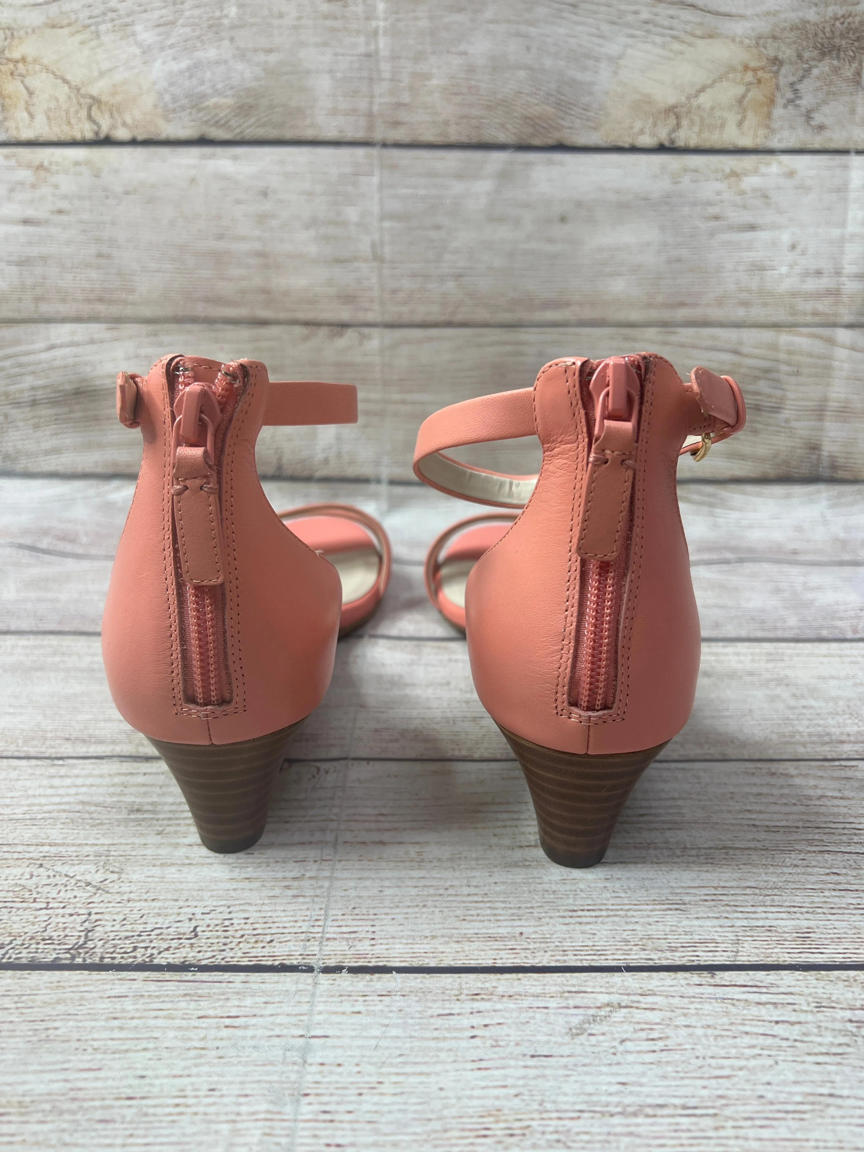 Sandals Heels Wedge By Cole-haan In Coral, Size: 8