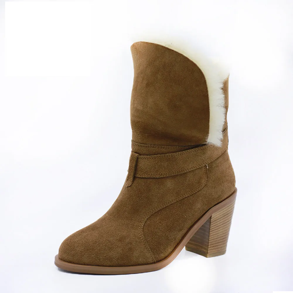 Shaina Fur Boot - Chestnut