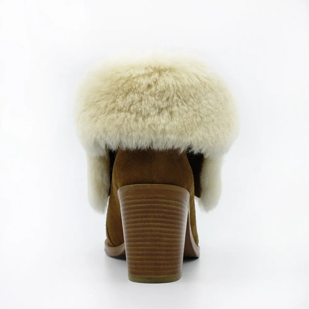 Shaina Fur Boot - Chestnut