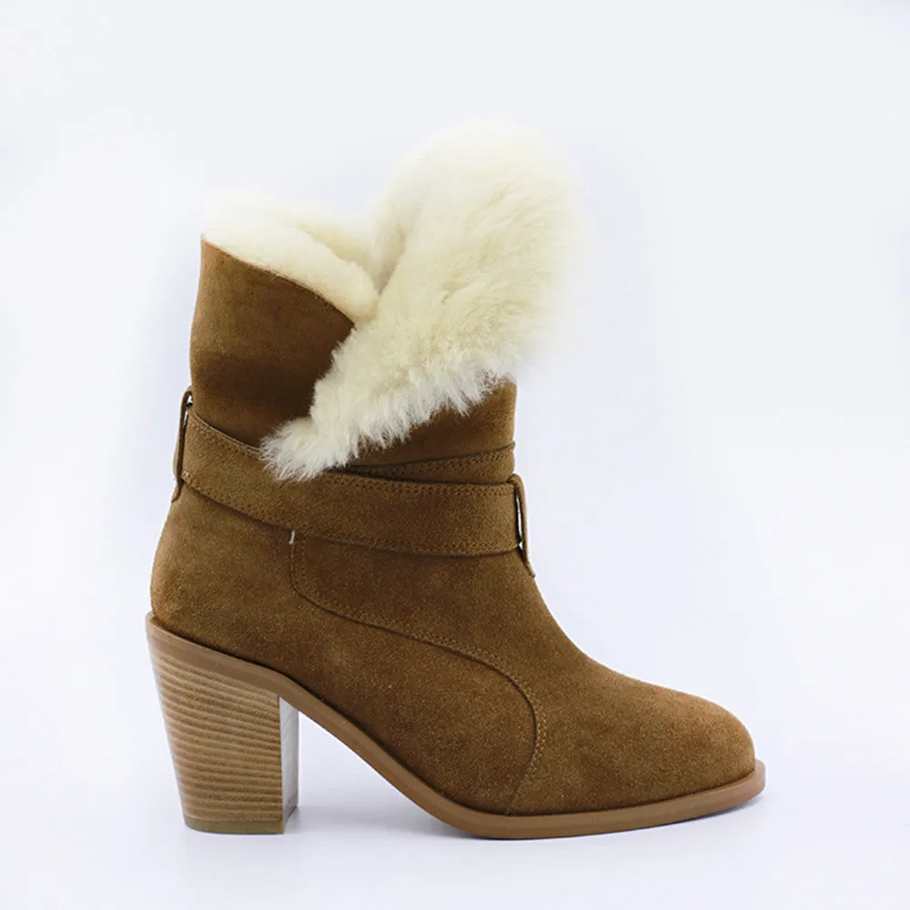 Shaina Fur Boot - Chestnut