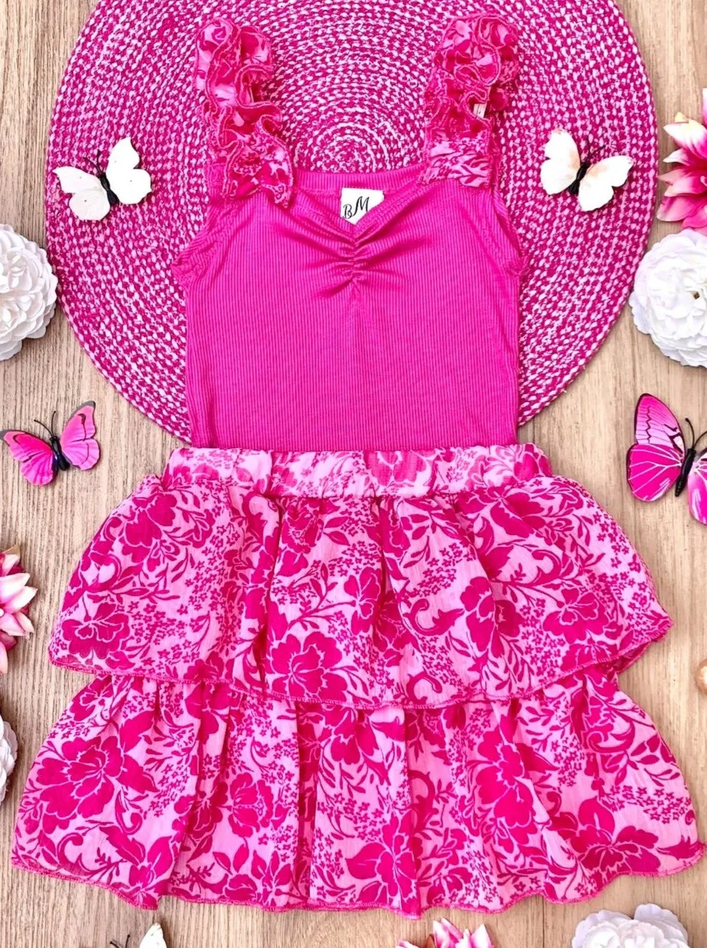 She's So Vibrant Ruffled Skirt Set