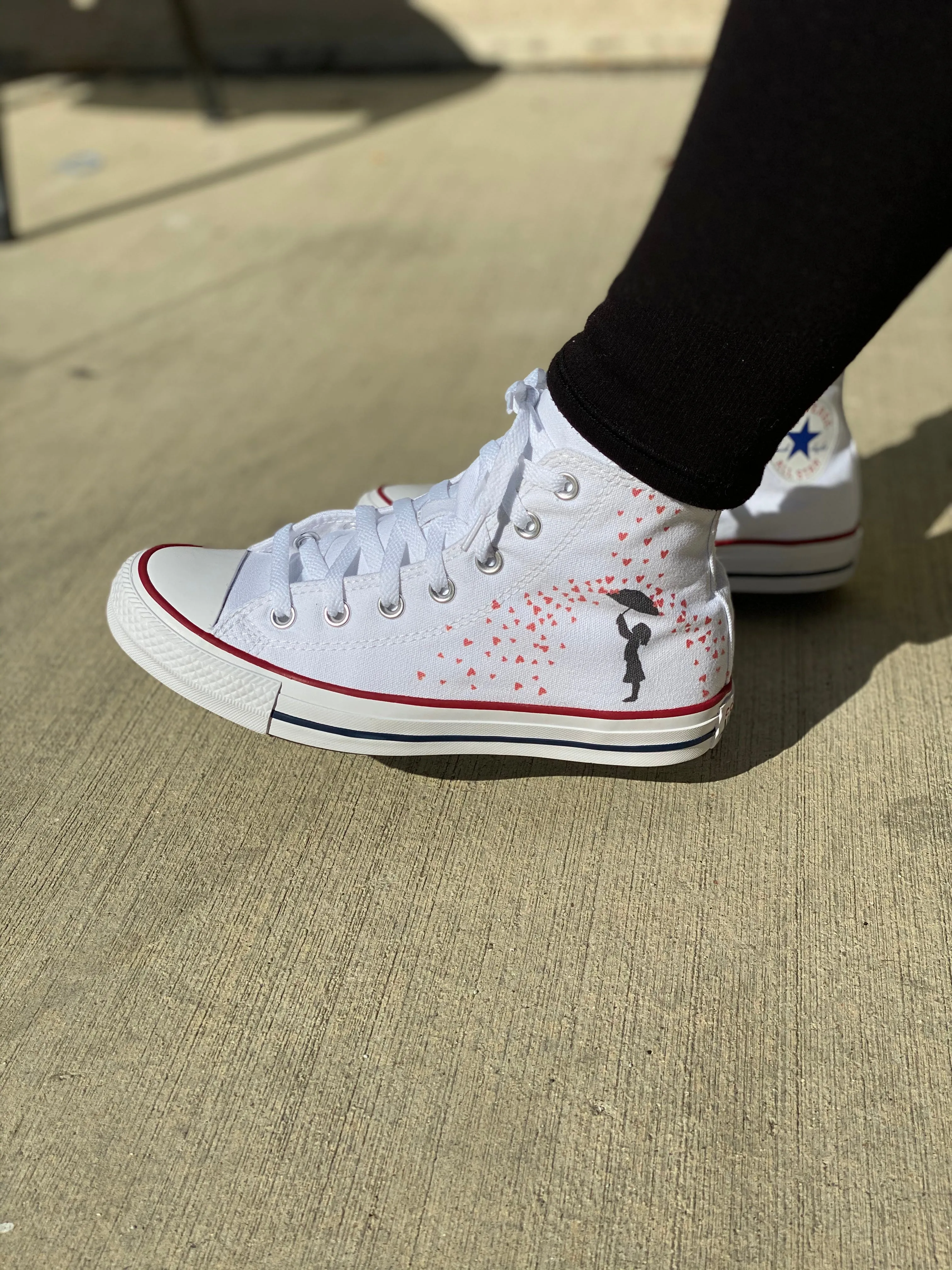 Showered in Love Valentine's Day White High Tops