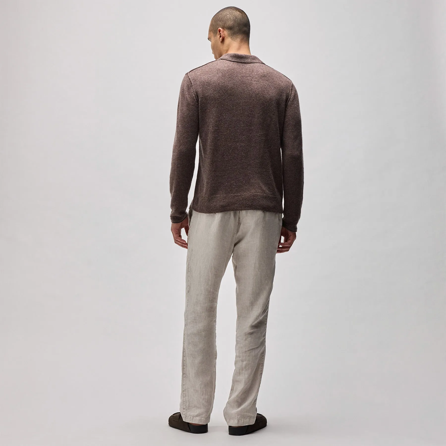 Soft Featherweight Cashmere Polo - Brownstone