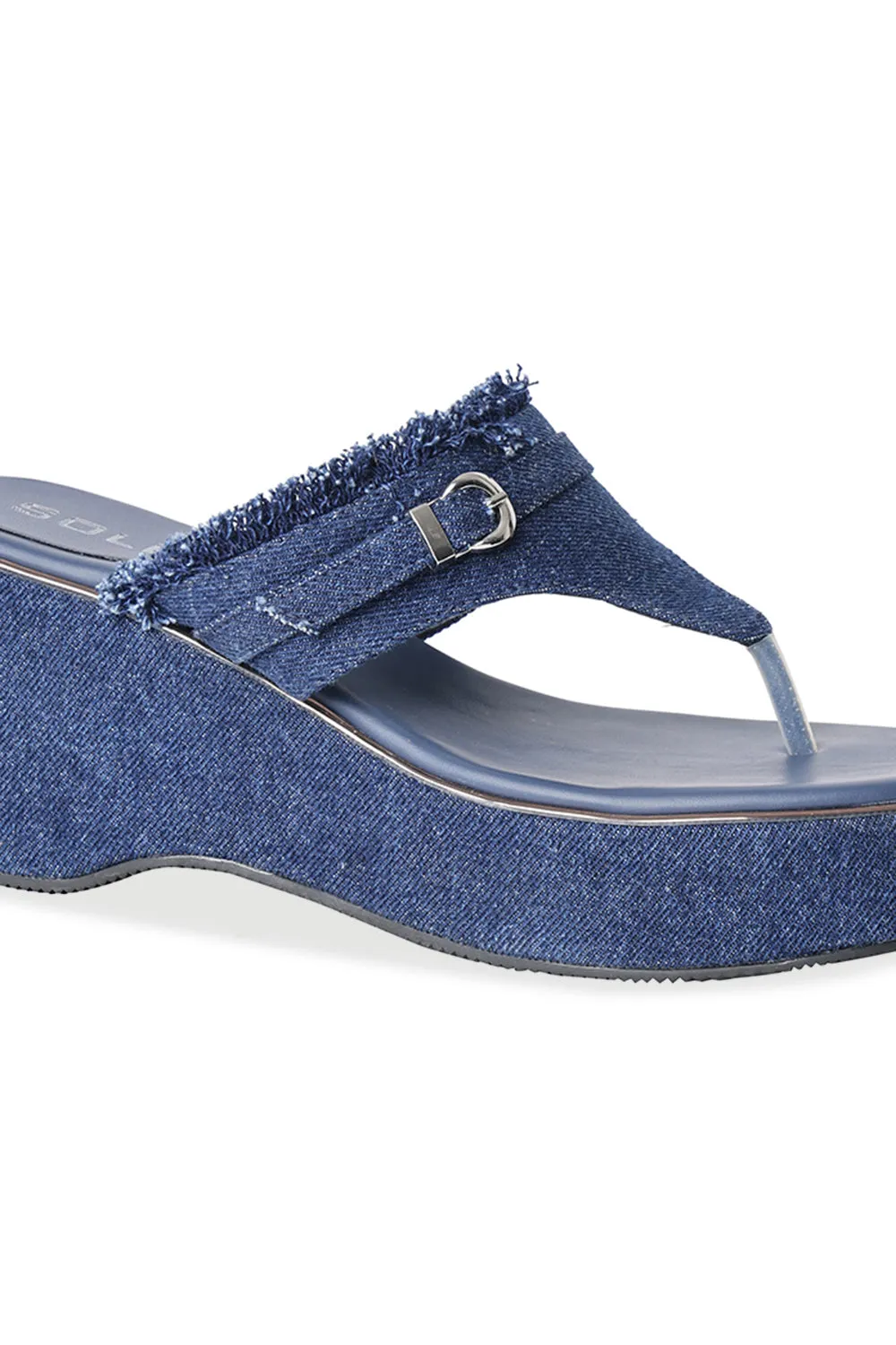 SOLES Denim Wedge Heels