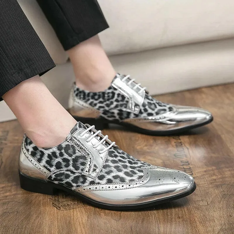 Stylish Silver Patent Leopard Print Shoes for a Bold Look